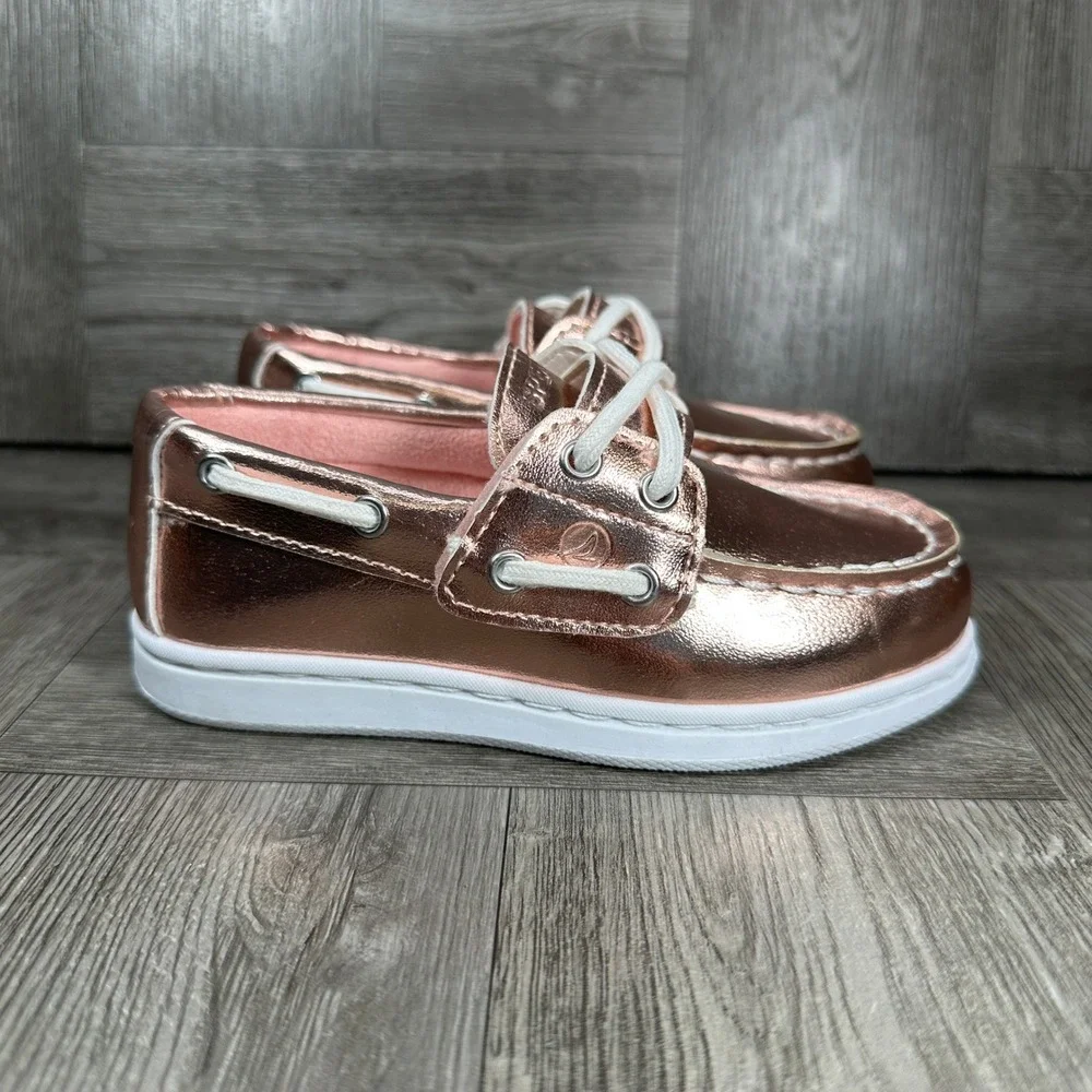 Sperry Boat Shoe Authentic Original Kids 8M Rose Gold Metallic NEW YBDGT38618